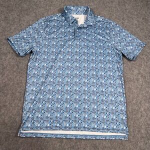 1764 Blue Poker Short Sleeve Greenhouse Short Sleeve Polo Shirt Men's Size Large